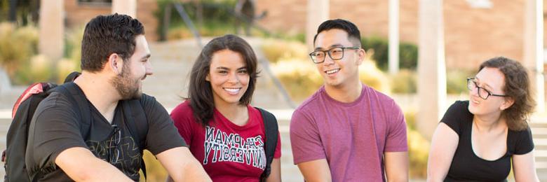 student walking together at Chapman